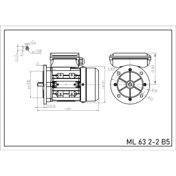 Silnik elektryczny jednofazowy 0,25kW 2800 obr/min. 63 B5